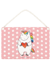 Mr. & Mrs. Panda Deko Schild Einhorn Herz ohne Spruch in Rot Pastell