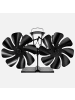 relaxdays Kaminventilator in Schwarz - (B)25 x (H)13,5 x (T)11 cm