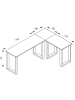 VCM  U Schreibtisch Eckschreibtisch L Form 190x160x50 in Schwarz / Honig-Eiche