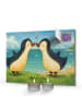 Mr. & Mrs. Panda Adventskalender Pinguine Kuss Design ohne Spruch in Weiß