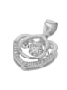 Adeliás Damen Anhänger Herz aus 925 Silber mit Zirkonia in silber