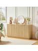 ABRIHOME Sideboard in Eiche mit Streifen Wellenform Design 160x80x40 cm