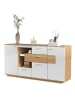 ABRIHOME Sideboard in Weiß mit LED Beleuchtung 160x40 cm Holzoptik 4 Schubladen 2 Türen