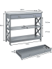 COSTWAY 3 Ebenen Konsolentisch in Grau