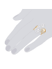 Lulu & Jane Perlen-Ring Messing Glas Muschelkernperle in gelbgold