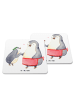 Mr. & Mrs. Panda Untersetzer Pinguin mit Kind ohne Spruch in Weiß