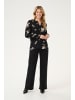 Kaffe Langarm-Bluse KAsomia Loose fit in Black/Brown Flower Print
