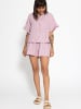 SASSYCLASSY Gestreifte Musselin Shorts in Rosa
