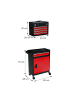 relaxdays Werkstattwagen in Schwarz/Rot - (B)59,5 x (H)104 x (T)28 cm