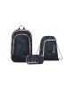 Satch Schulrucksack-Set AIR "Midnight Jungle" 3-tlg. in Schwarz