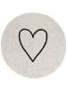 Beliani Kurzflor HEART in Beige/Schwarz - (W) 140 x (L) 140 cm