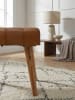 KADIMA DESIGN Sitzhocker 67x47x39 cm Mango Massivholz / Echtleder