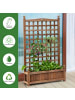 COSTWAY Blumenkasten mit Rankgitter 64,5 x 28 x 120 cm in Braun