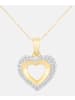 Diamant L'éternel Halskette mit Anhänger aus 375 Gelbgold mit Diamant Herz-Design
