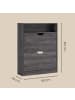 VASAGLE Schuhschrank Custos in Grau - (B)80 x (H)102 x (T)24 cm