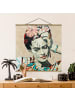 WALLART Stoffbild mit Posterleisten - Frida Kahlo - Collage No.1 in Creme-Beige