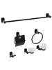 Beliani 6-tlg Badaccessoires Set POCONE in Schwarz
