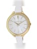 Michael Kors Damenuhr mit Lederarmband weiß, Slim Runway Lady MK2273