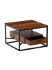 KADIMA DESIGN Couchtisch Sofatisch | Sheesham, 60x60x40cm, Schublade