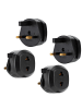 Intirilife 4x Steckdosen Adapter - UK Typ G auf USA in SCHWARZ