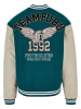 FUBU FUBU Herren FM233-009-2 FUBU College Varsity Jacket in green/creme/brown