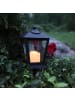 STAR Trading Grablaterne ,Serene mit LED-Kerze, Batterie und Timer, schwarzes Metal
