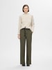 SELECTED FEMME Gemütlicher Strickpullover mit Rollkragen und Seitenschlitz in Creme