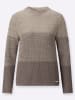 WITT WEIDEN Stehkragen-Pullover in sand-taupe-geringelt