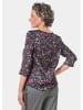 GOLDNER Seidige Druckbluse mit Blütendessin in schwarz / multicolor