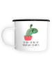 Mr. & Mrs. Panda XL Emaille Tasse Kaktus Mama mit Spruch in Weiß