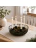relaxdays Adventskranz in Schwarz - (H)6 x Ø 20,5 cm
