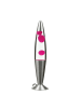 Licht-Erlebnisse Lavalampe EEK G Ø 11 x (H)42 cm in Silber Pink Klar
