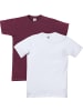 Fruit of the Loom Single-Jersey Unisex-T-Shirt, 2er-Pack in burgund/weiß