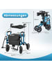 COSTWAY Rollator mit Luftbereifung faltbar bis 140 kg in Blau