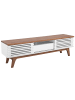 Beliani TV-Schrank DETROIT in Weiß/Braun - (W) 149 x (H) 44 x (L) 35 cm