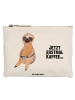 Mr. & Mrs. Panda Schminktasche Faultier Kaffee mit Spruch in Weiß