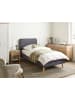 Beliani Einzelbett RENNES in Grau/Braun - (W) 101 x (H) 110 x (L) 220 cm