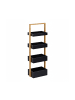 relaxdays Badregal in Natur/ Schwarz - (B)30 x (H)88 x (T)18 cm