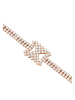 faina Women Box Chain Bracelet With Rhinestones in Rose Gold