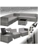 tectake Rattan Lounge für 6 Personen, mit Sicherheitsglasplatte, UV-beständig