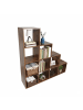 relaxdays Stufenregal in Braun - (B)129,5 x (H)129,5 x (T)29 cm