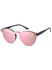 styleBREAKER Mono Sonnenbrille in Schwarz / Pink verspiegelt