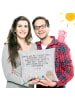 Mr. & Mrs. Panda Zierkissen Otter Stein mit Spruch in Grau Pastell