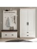 Furn.Design Garderobenkombination Pinie weiß, Oslo Pinie Landhaus, Garderobe Set 3-teilig