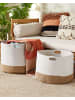 Beliani 2er-Set Korb KAHAN in Weiß/Beige