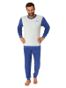 NORMANN langarm Frottee Pyjama Rundhalsschnitt & Bündchen - 82435 in marine