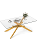 COSTWAY Couchtisch aus gehärtetem Glas 120 x 60 x 45,5 cm in Gold