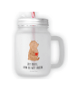 Mr. & Mrs. Panda Glas Bär Kaffee mit Spruch in Transparent