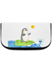Mr. & Mrs. Panda Kosmetiktasche Pinguin Surfer ohne Spruch in Weiß
