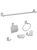 Beliani 6-tlg Badaccessoires Set POCONE in Silber